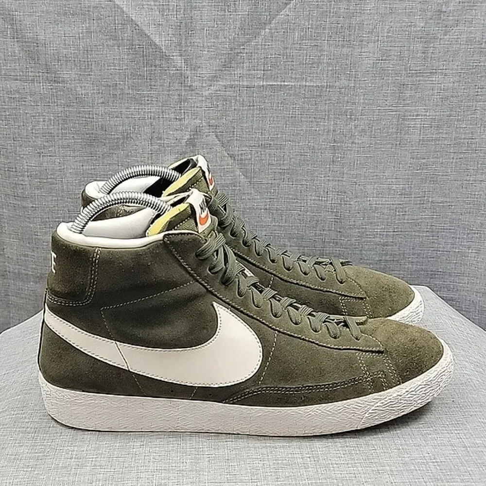 Nike Blazer Mid Premium 2016 429988-303 Green Olive Suede Sneaker Men's SZ 12